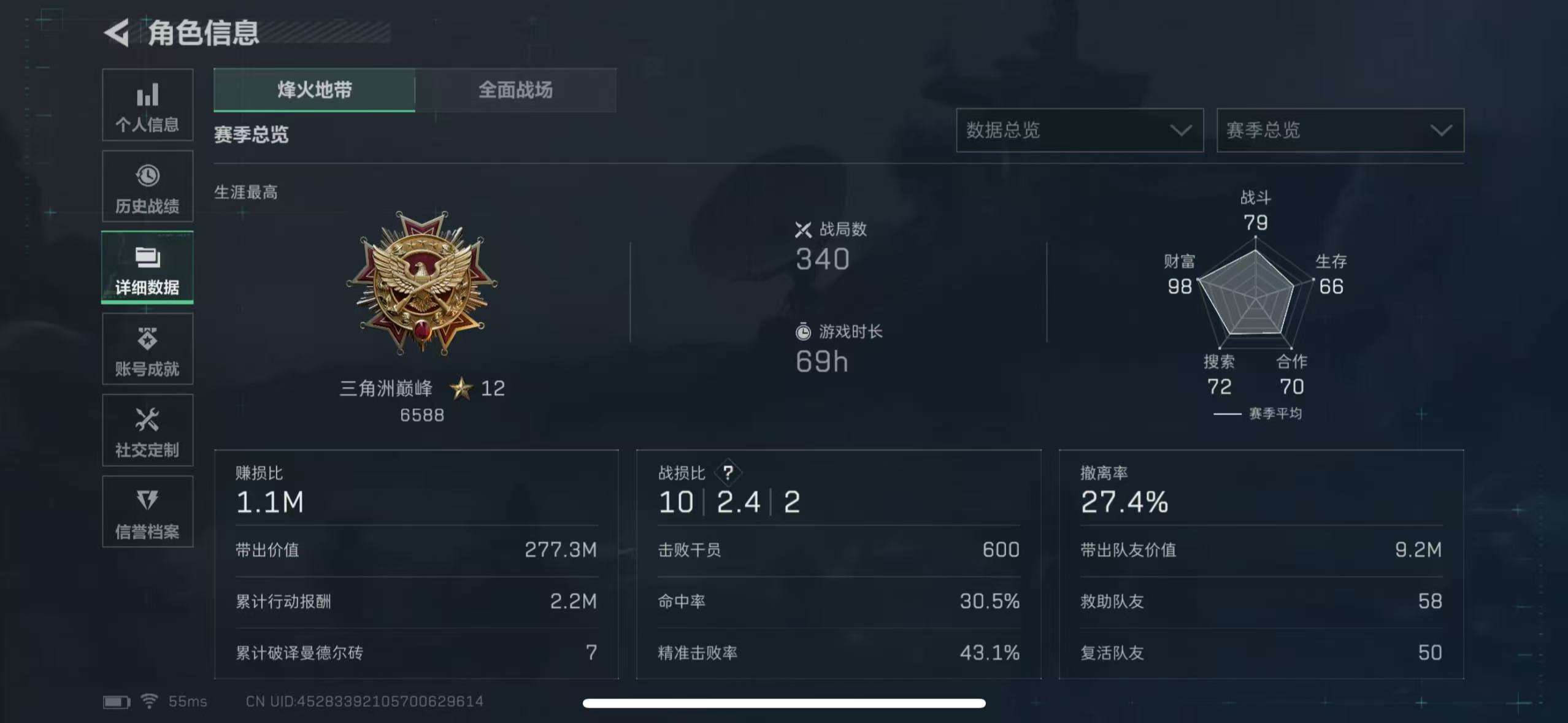 SJZCMW398936三角洲行动账号详情图3